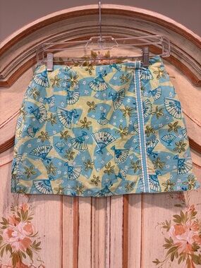 Lilly Pulitzer Y2K skort size 2 blue and green seashell print